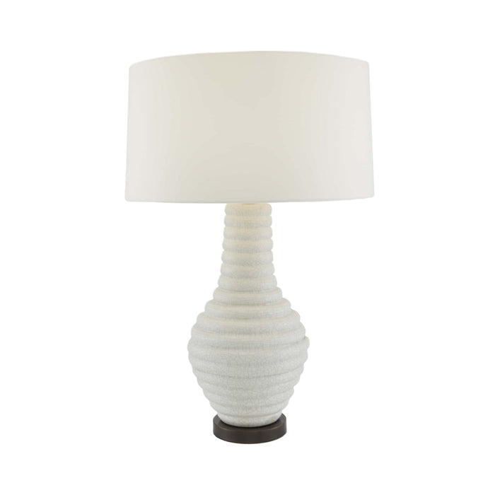 Bartoli Table Lamp in Ivory Stained Crackle Ceramic.