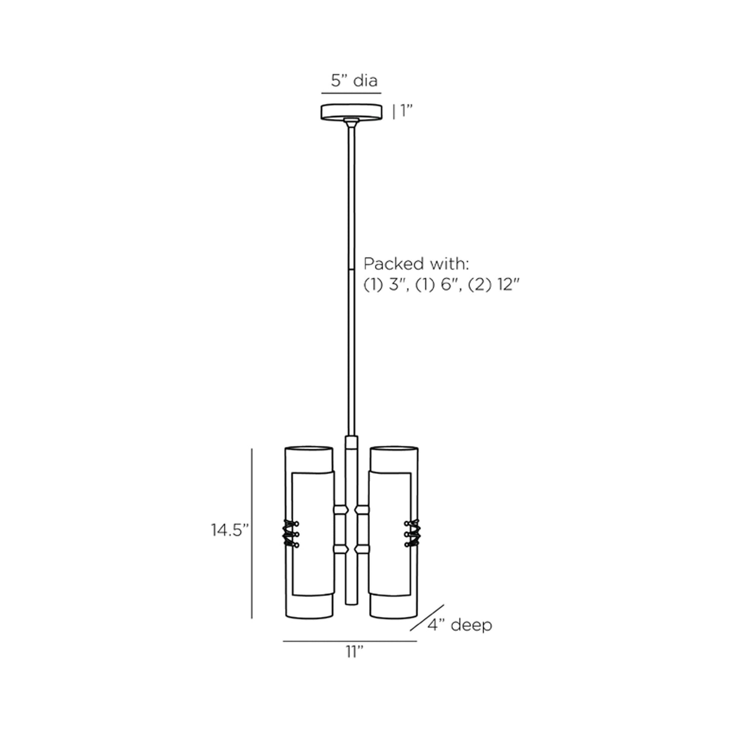 Baxter Chandelier - line drawing.