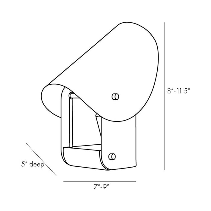Bend Accent Lamp - line drawing.