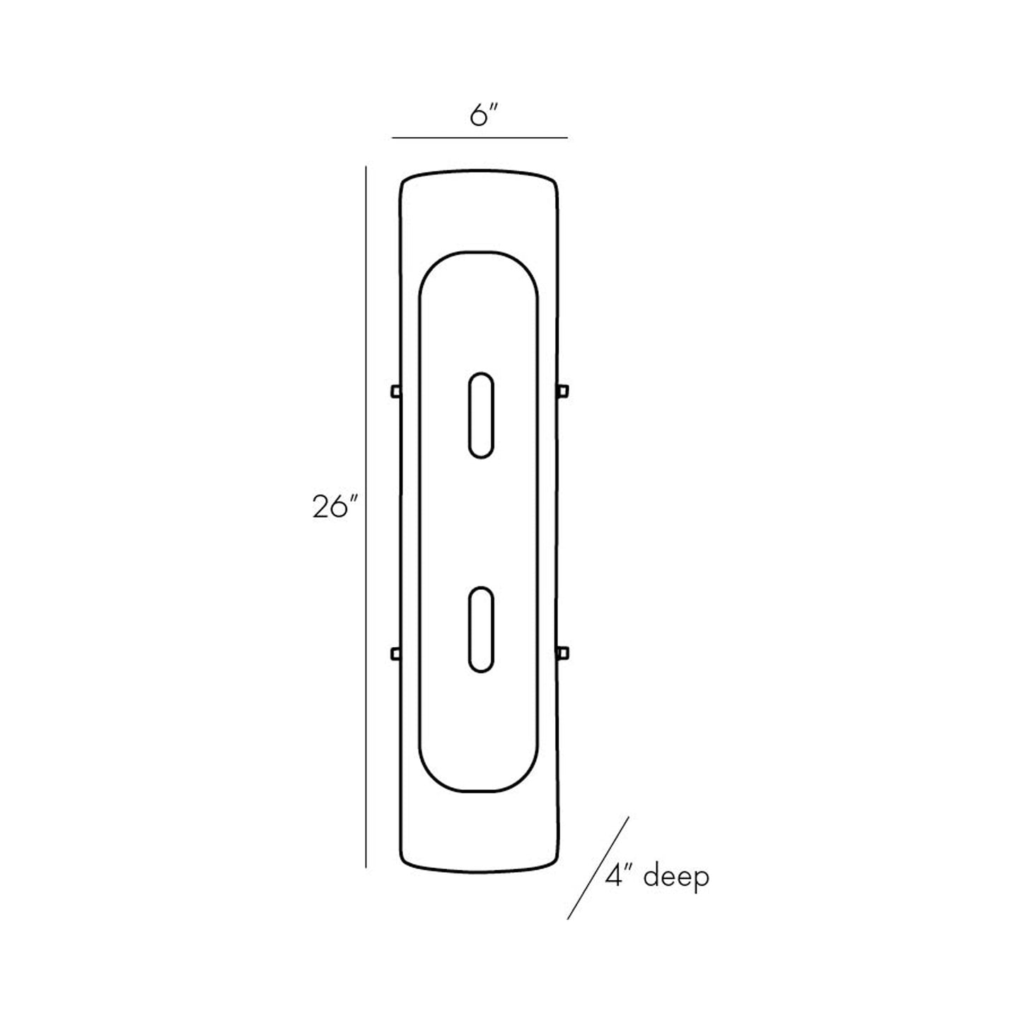 Bend Wall Light - line drawing.