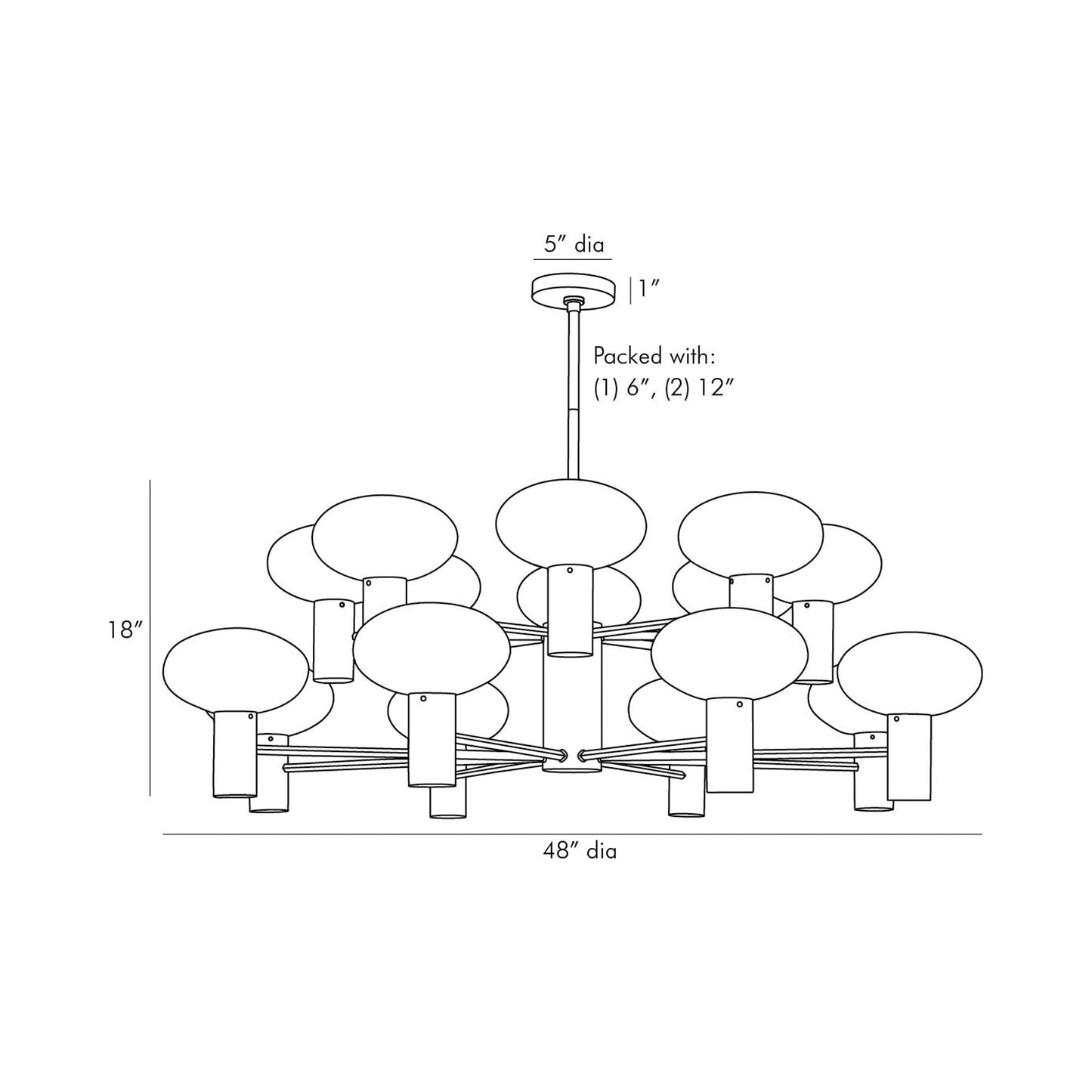 Bentley Chandelier - line drawing.