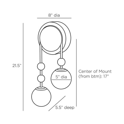 Beverly Wall Light - line drawing.
