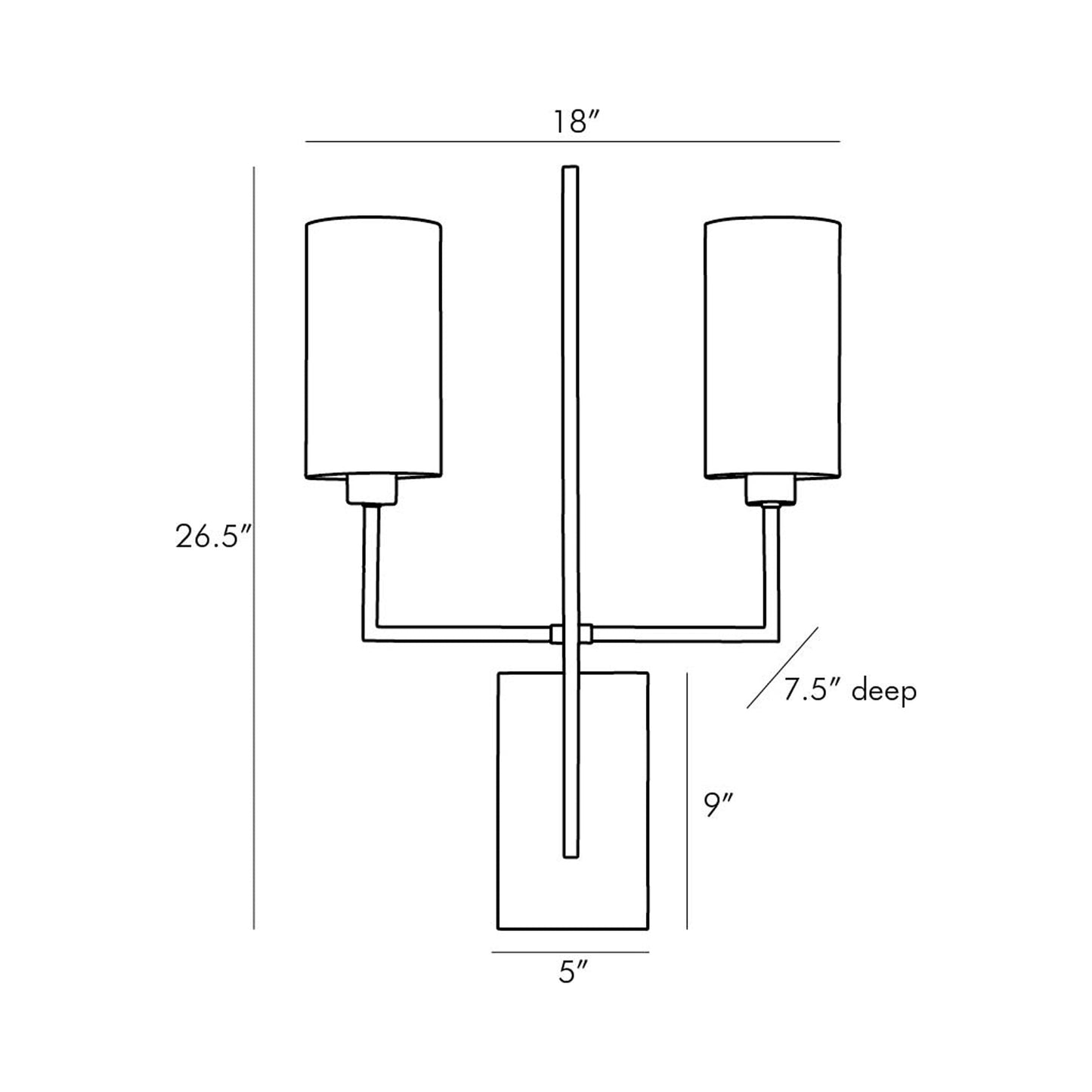 Blade Wall light - line drawing.