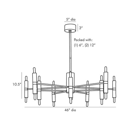 Bozeman Chandelier - line drawing.