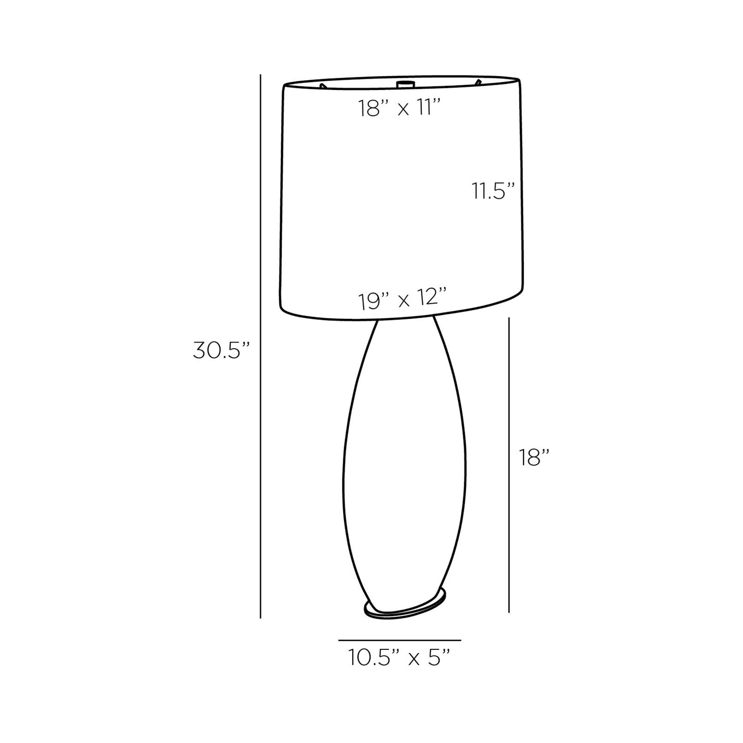 Brando Table Lamp - line drawing.