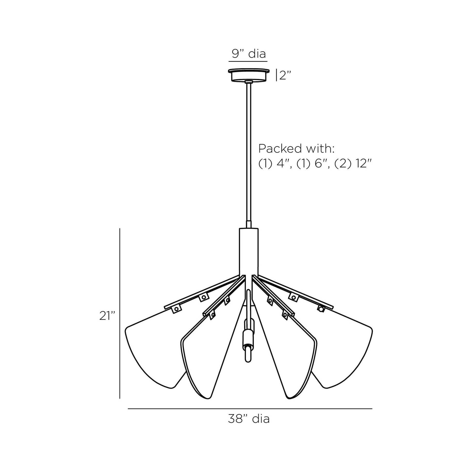 Bryant Chandelier - line drawing.