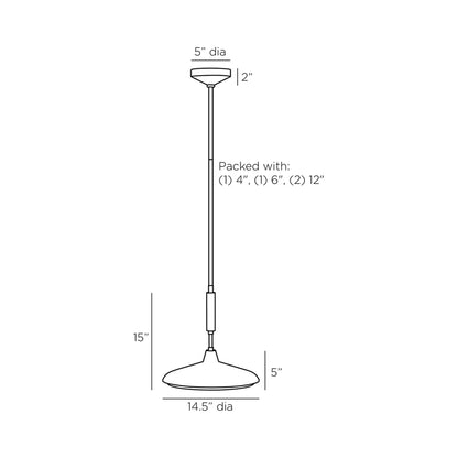 Bryson LED Pendant Light - line drawing.