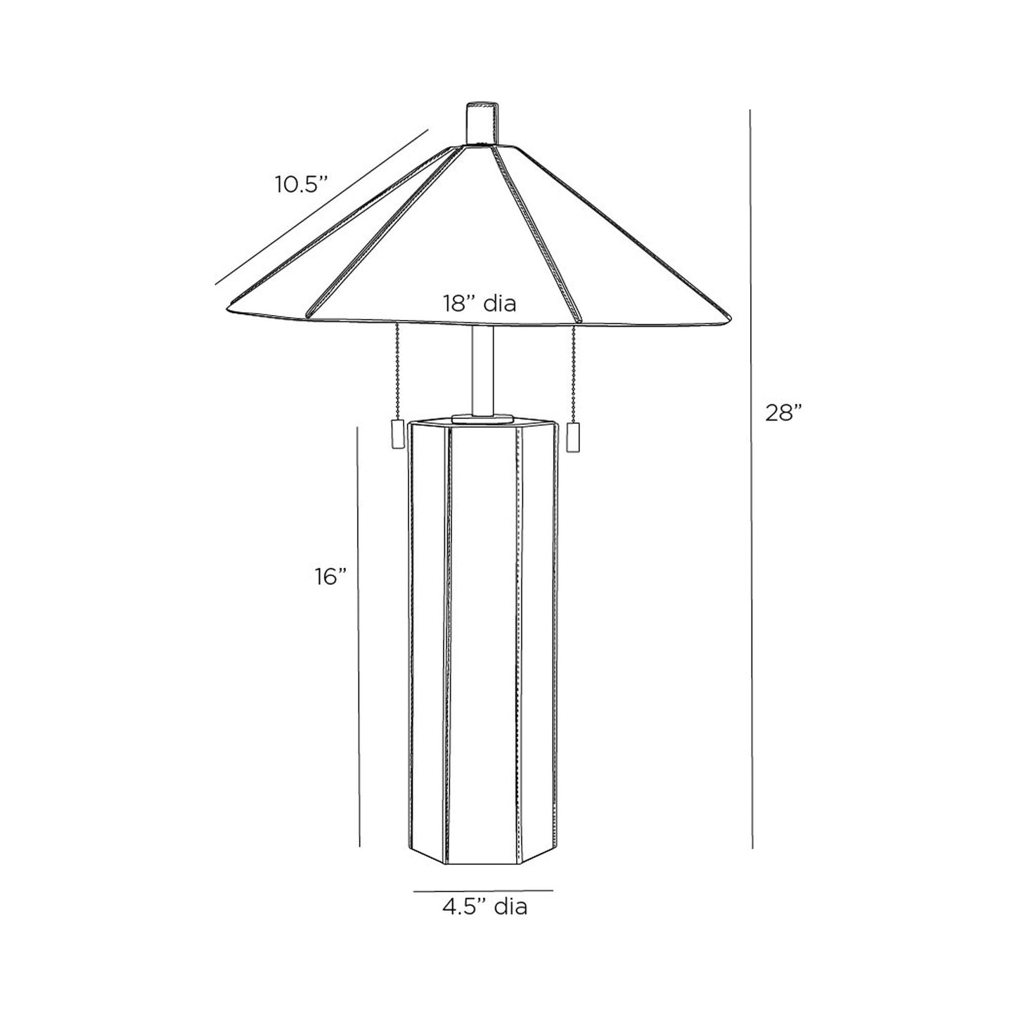 Cantrell Table Lamp - line drawing.