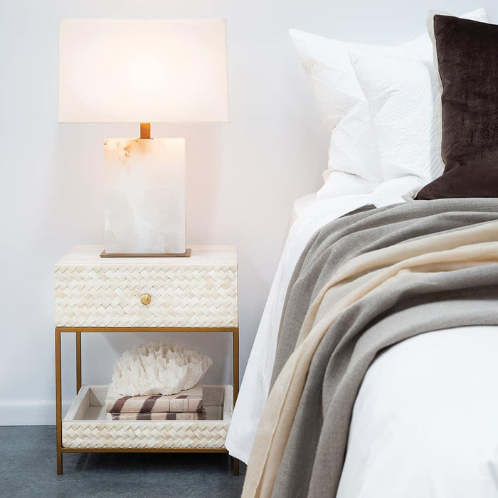 Carson Table Lamp in Bedroom.