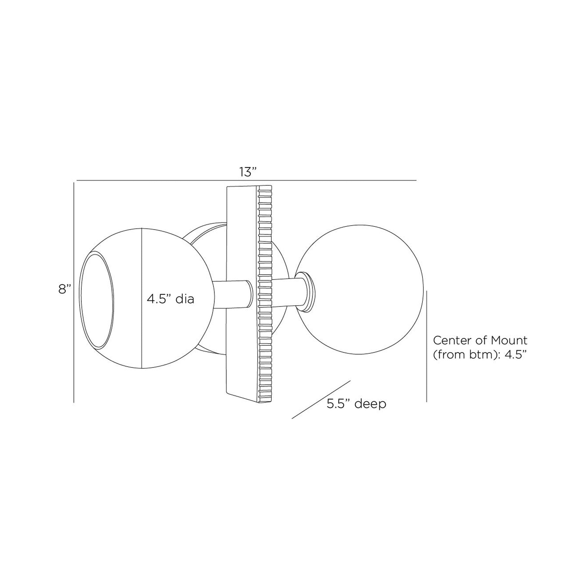 Chamberlin Wall Light - line drawing.