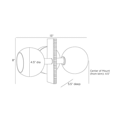 Chamberlin Wall Light - line drawing.