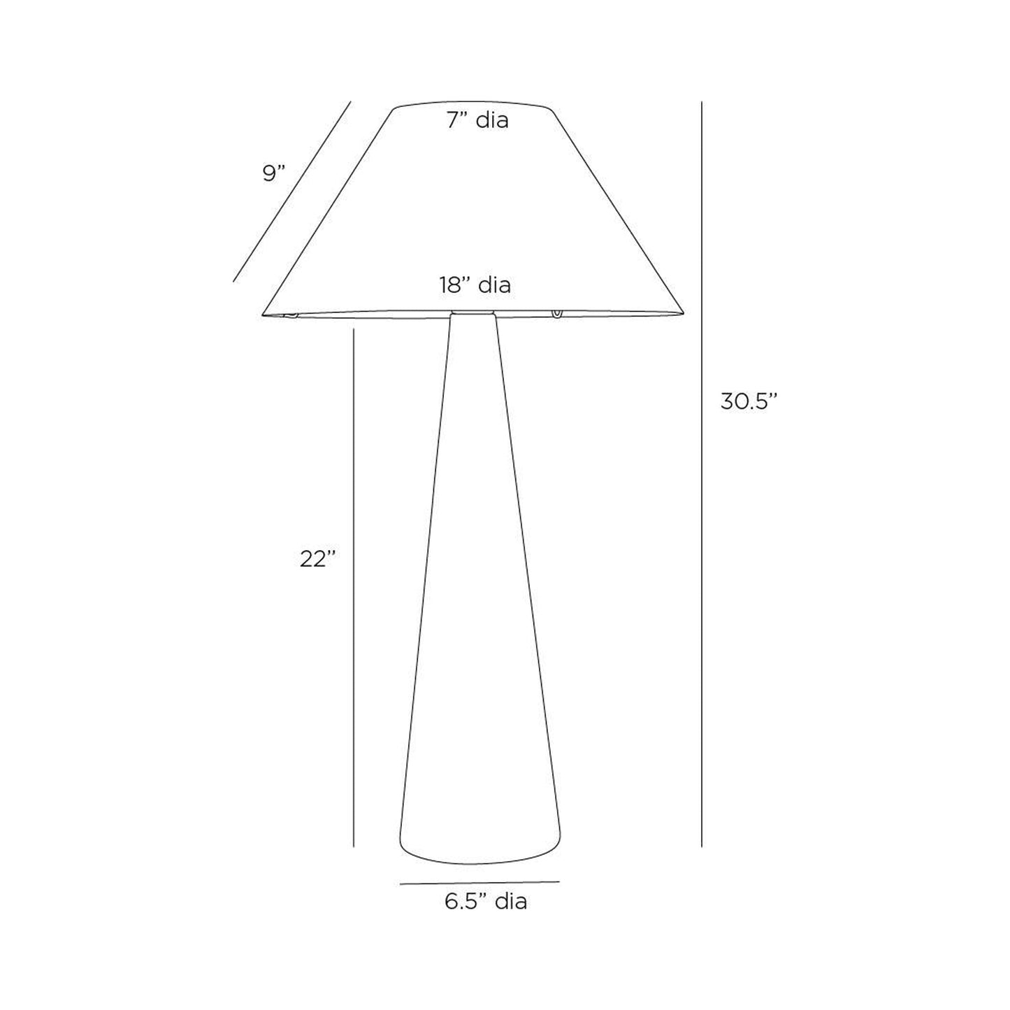 Chanell Table Lamp - line drawing.