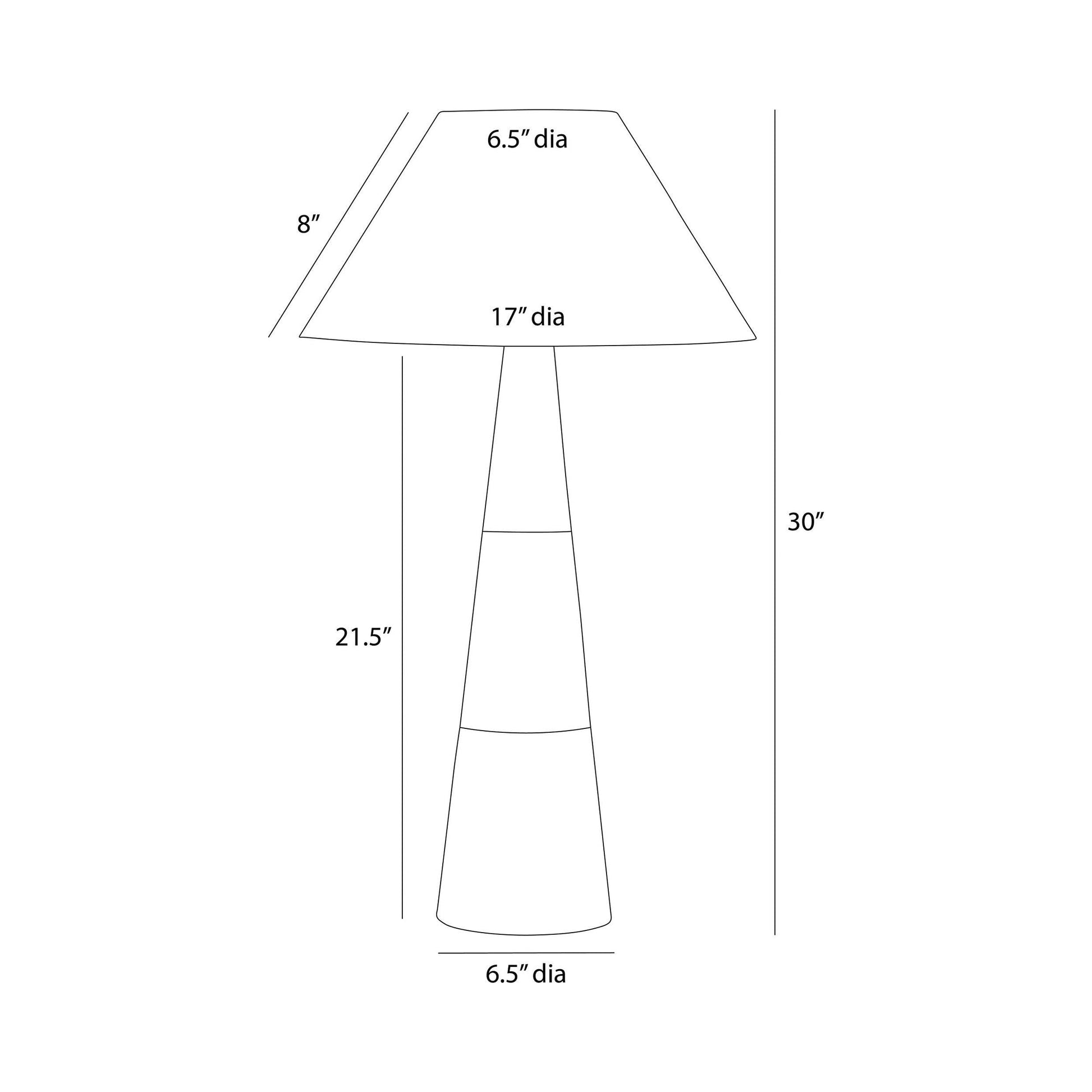 Chanell Table Lamp - line drawing.