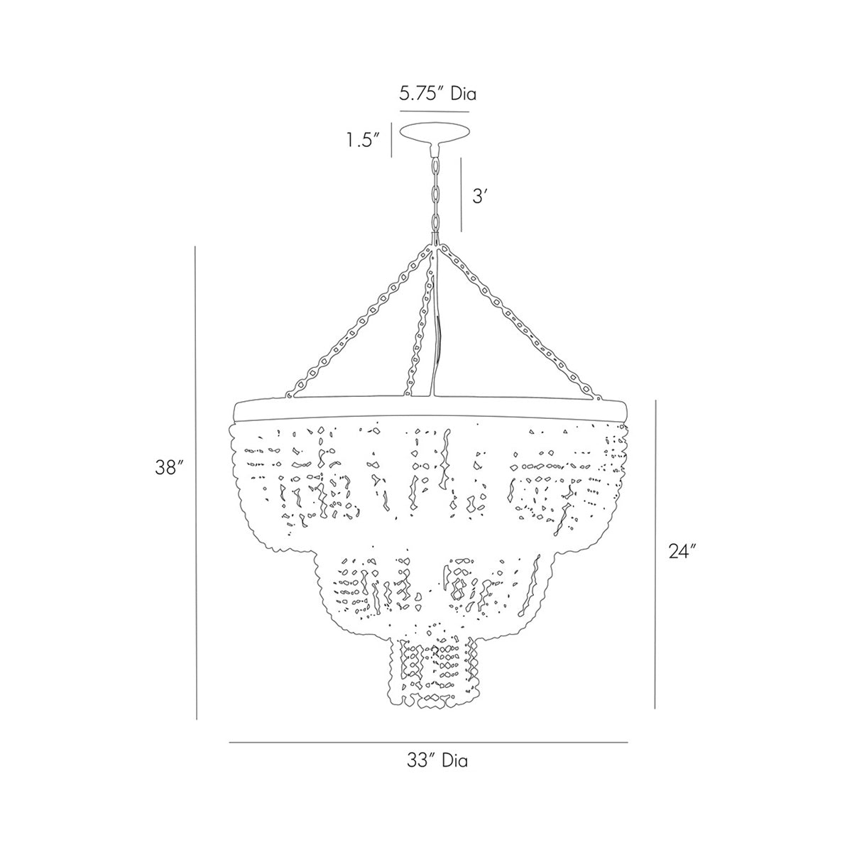 Chappellet Chandelier - line drawing.