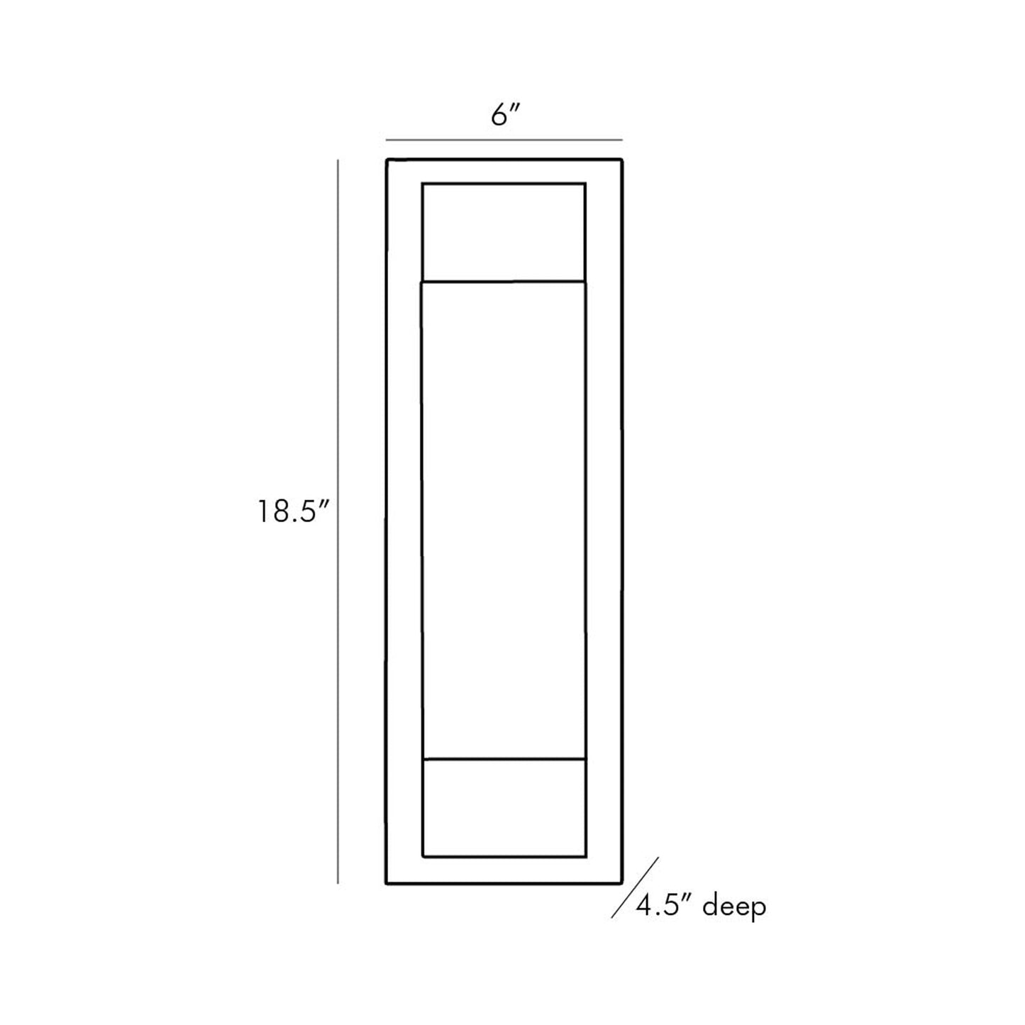 Charlie Outdoor LED Wall Light - line drawing.