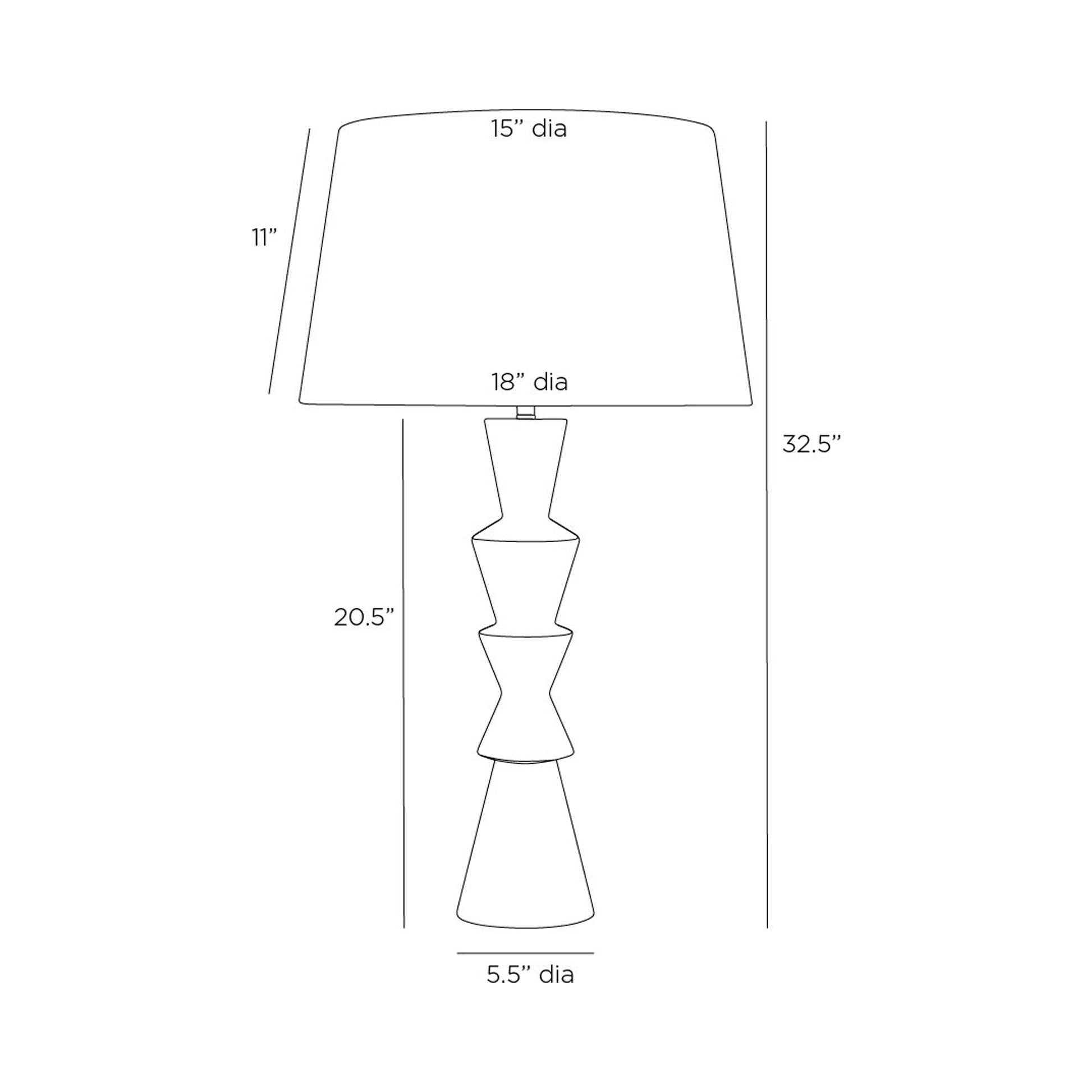 Chloe Table Lamp - line drawing.