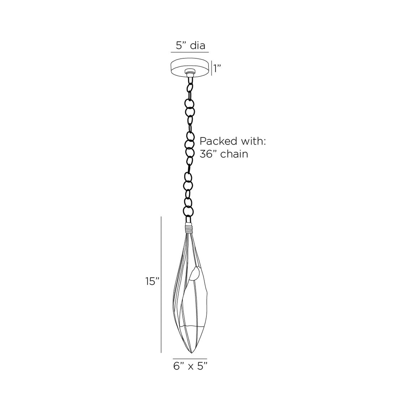 Clayton Pendant Light - line drawing.