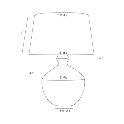 Clementine Table Lamp - line drawing.