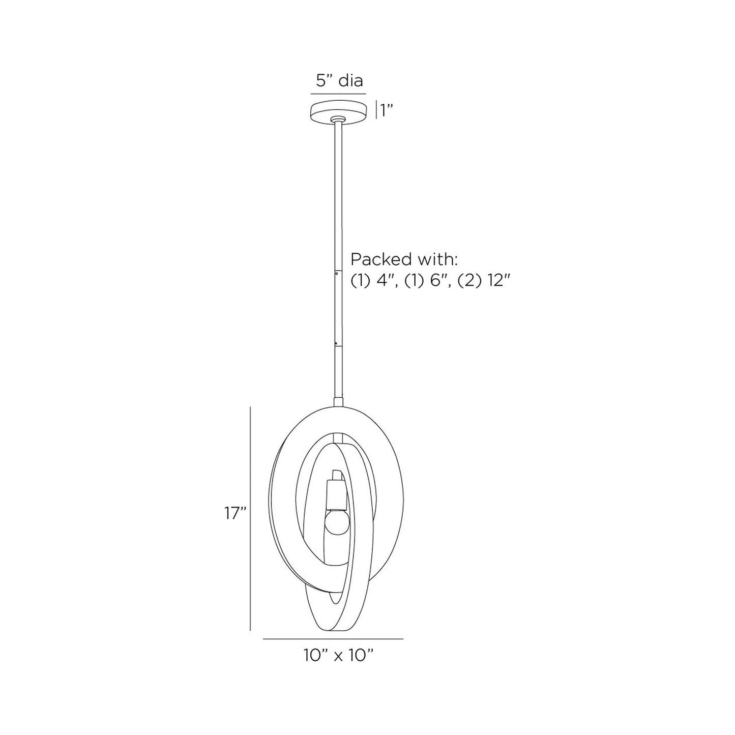 Collins Pendant Light - line drawing.