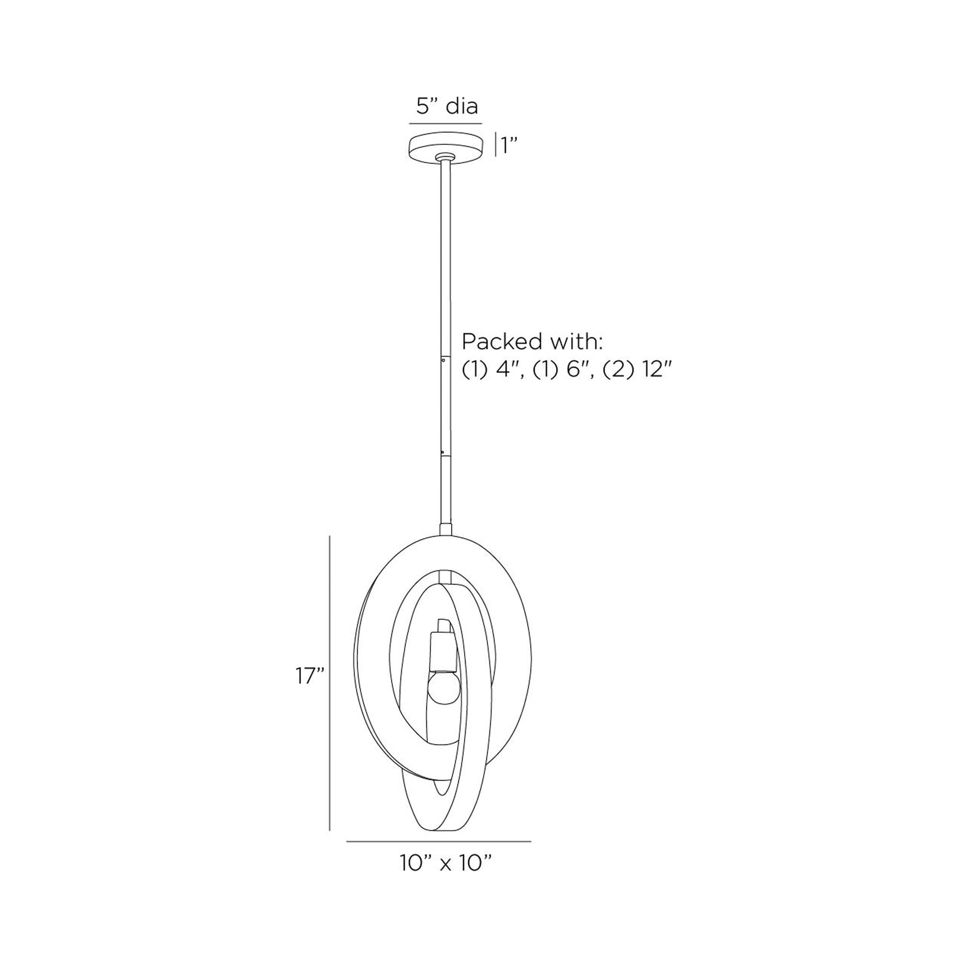 Collins Pendant Light - line drawing.