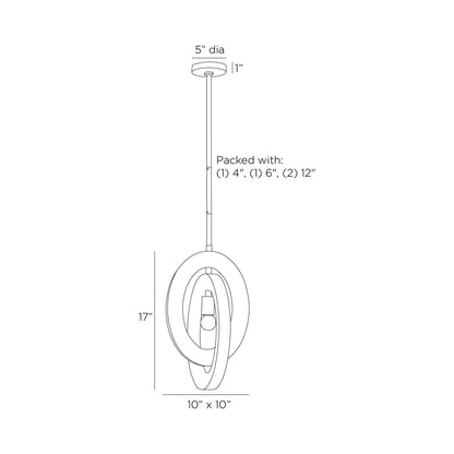 Collins Pendant Light - line drawing.