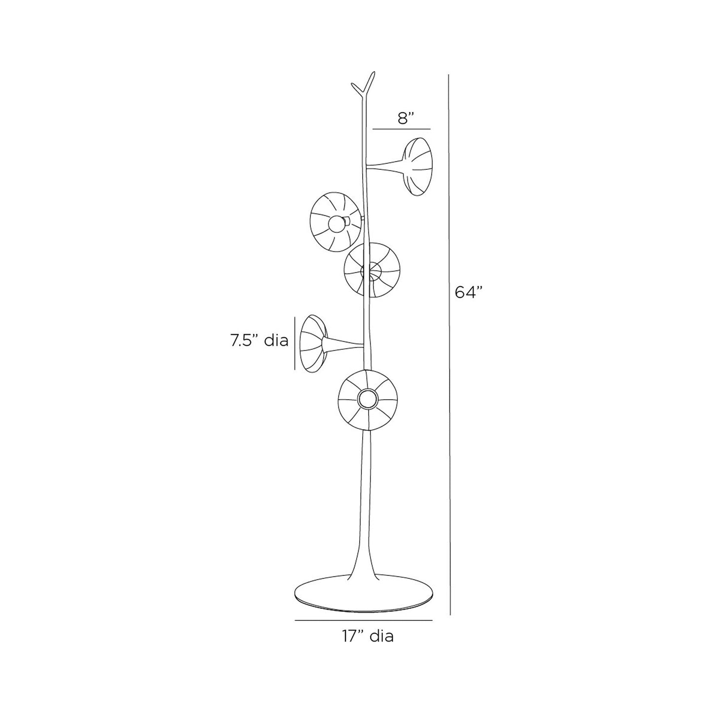Coltrane Floor Lamp - line drawing.