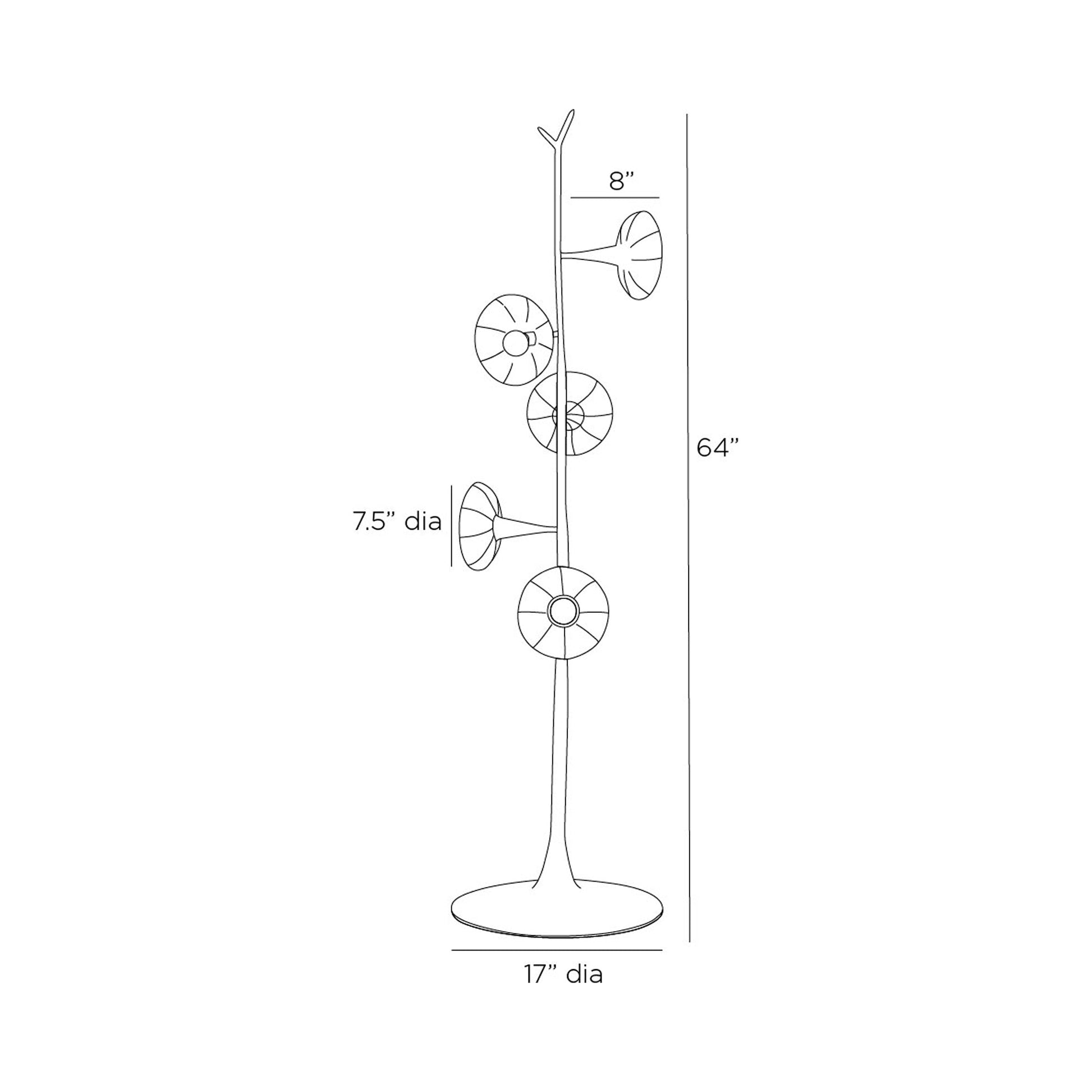 Coltrane Floor Lamp - line drawing.