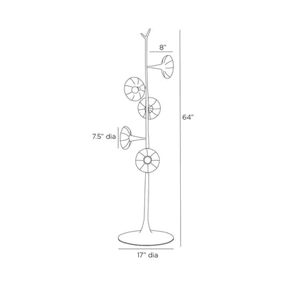 Coltrane Floor Lamp - line drawing.