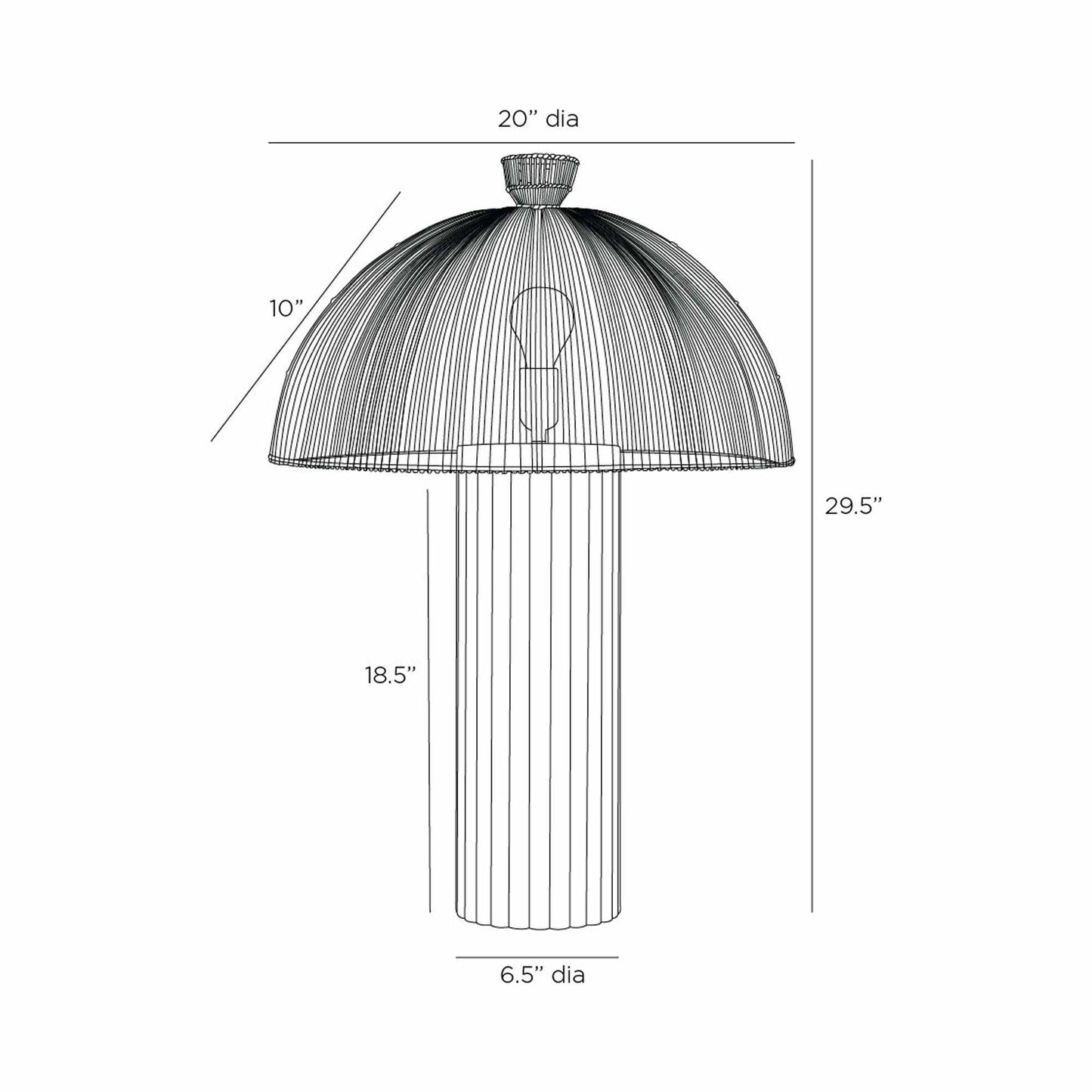Como Table Lamp - line drawing.