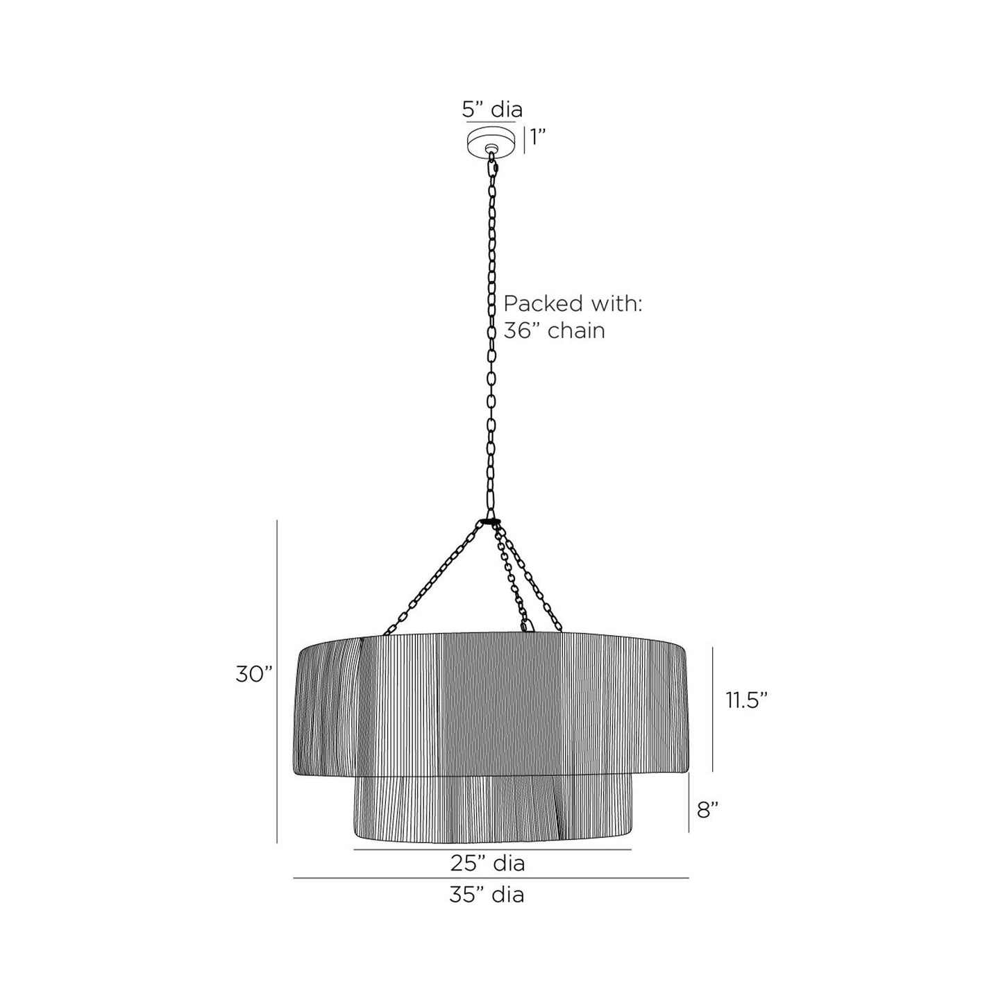Creighton Chandelier - line drawing.