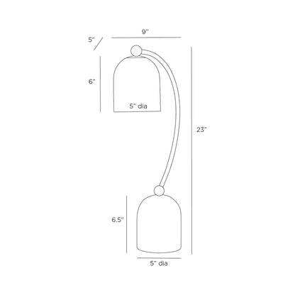 Daley Table Lamp - line drawing.