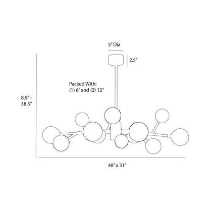 Dallas Chandelier - line drawing.