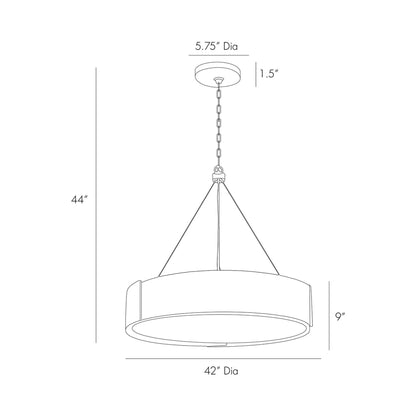 Dante Chandelier - line drawing.