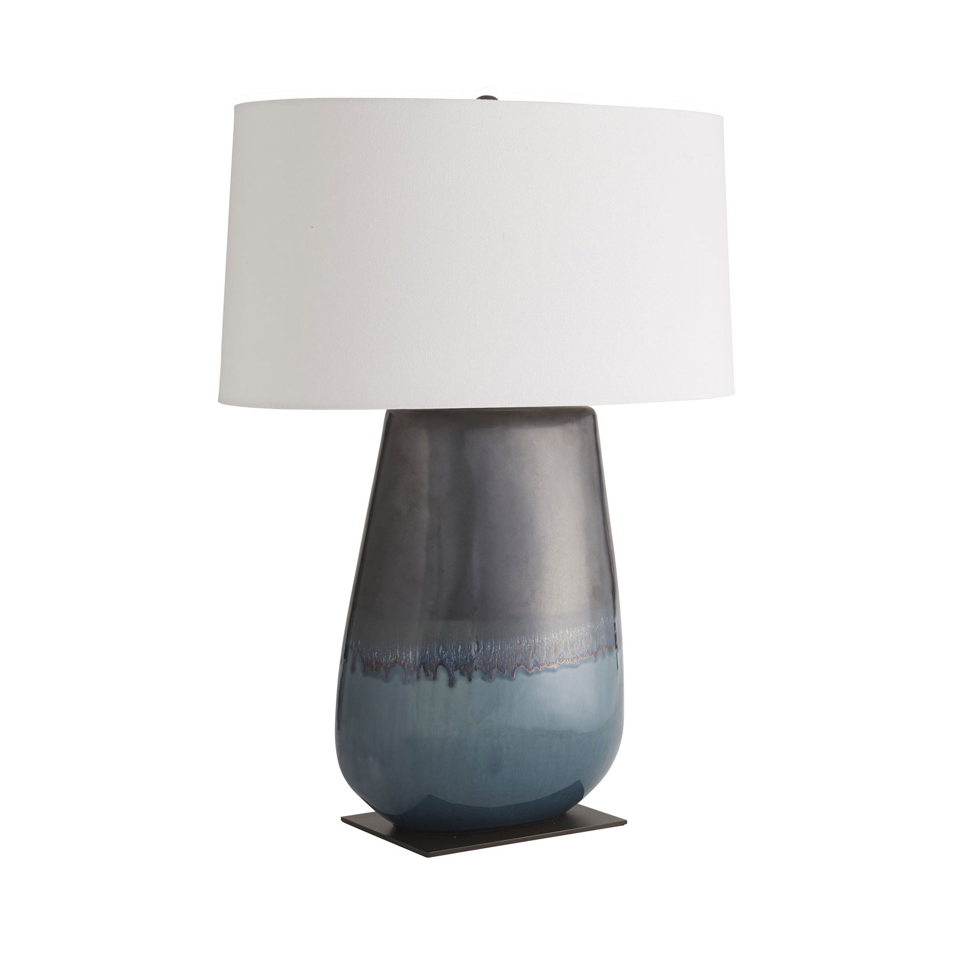 Deagan Table Lamp in Gunmetal and Teal Reactive.