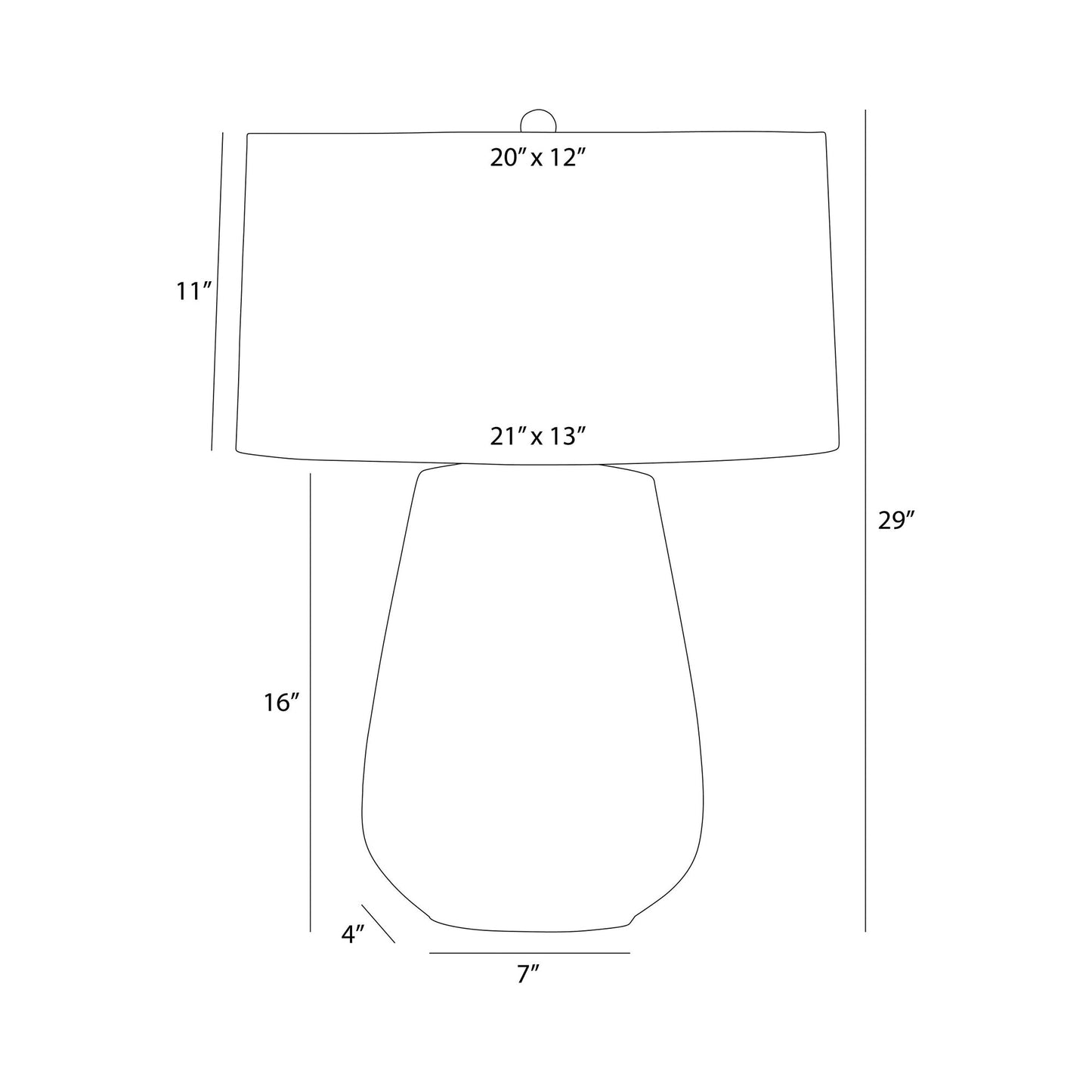 Deagan Table Lamp - line drawing.