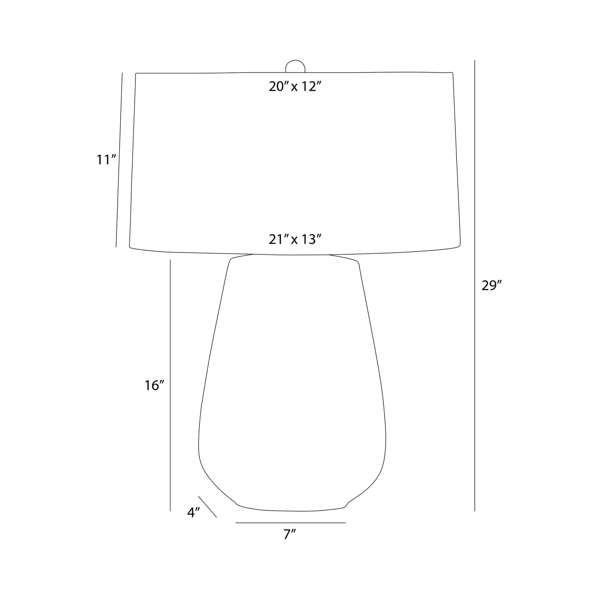 Deagan Table Lamp - line drawing.