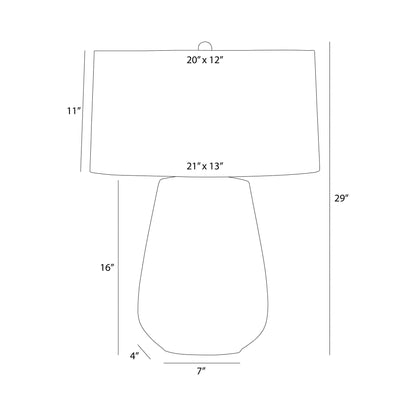Deagan Table Lamp - line drawing.