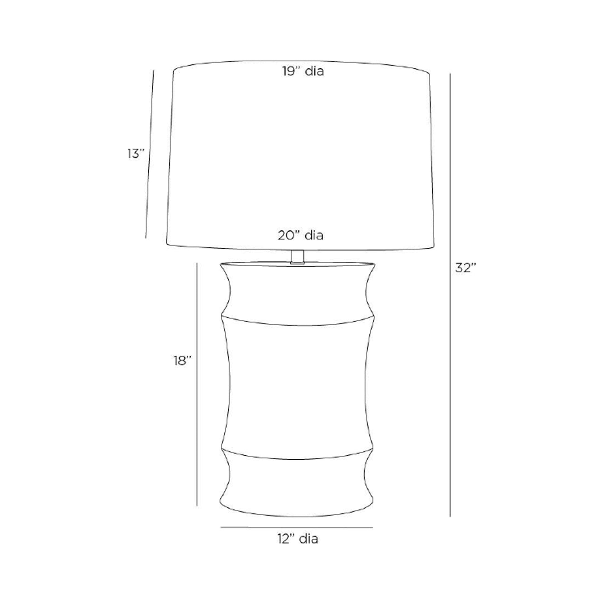 Destin Table Lamp - line drawing.