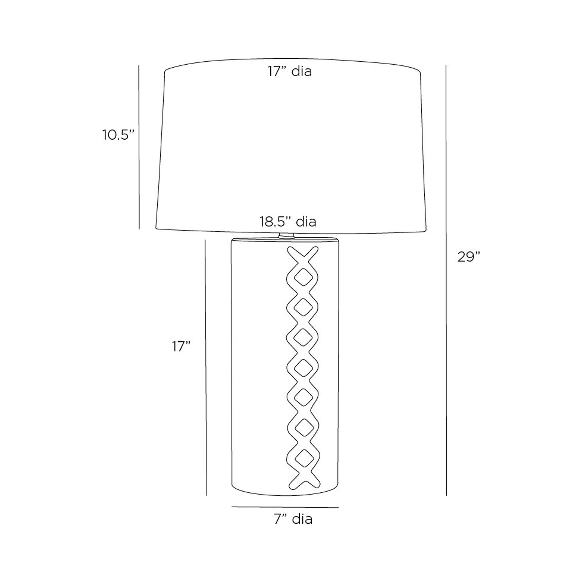 DiMaggio Table Lamp - line drawing.