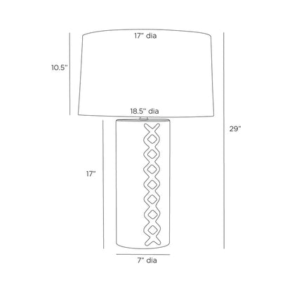 DiMaggio Table Lamp - line drawing.