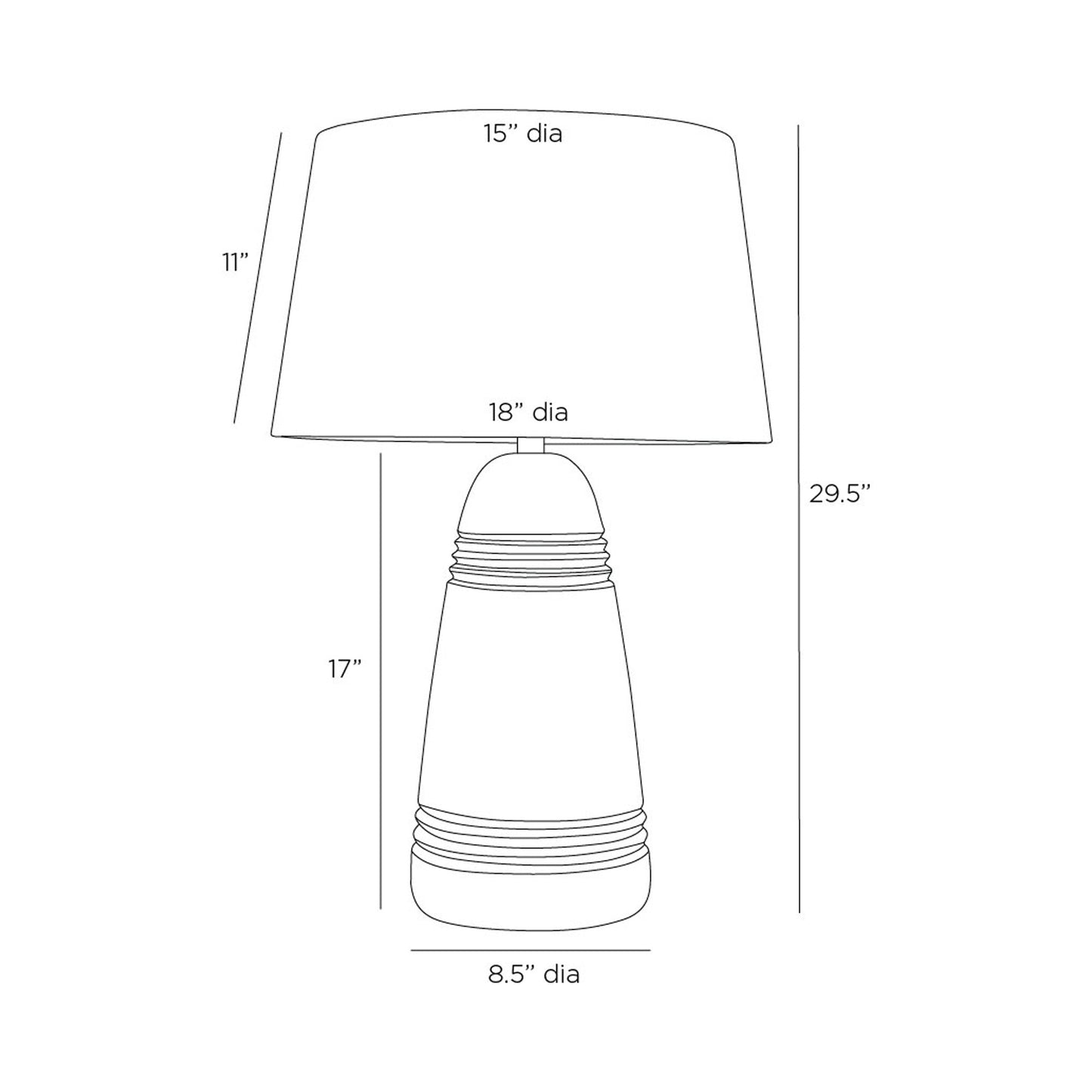 Django Table Lamp - line drawing.