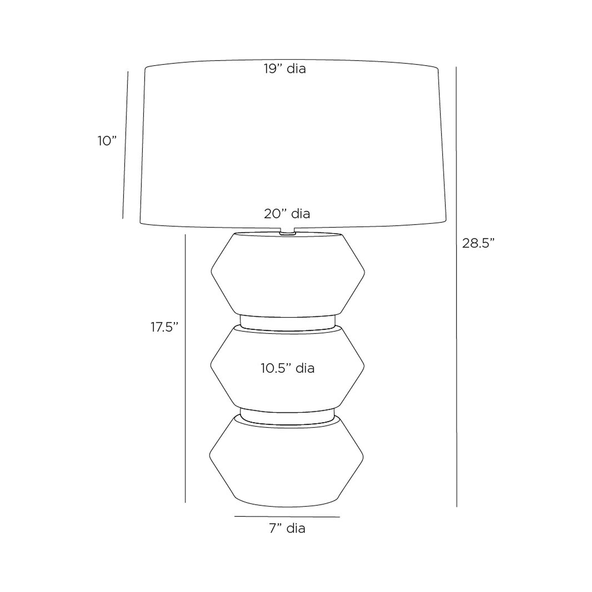 Drifter Table Lamp - line drawing.