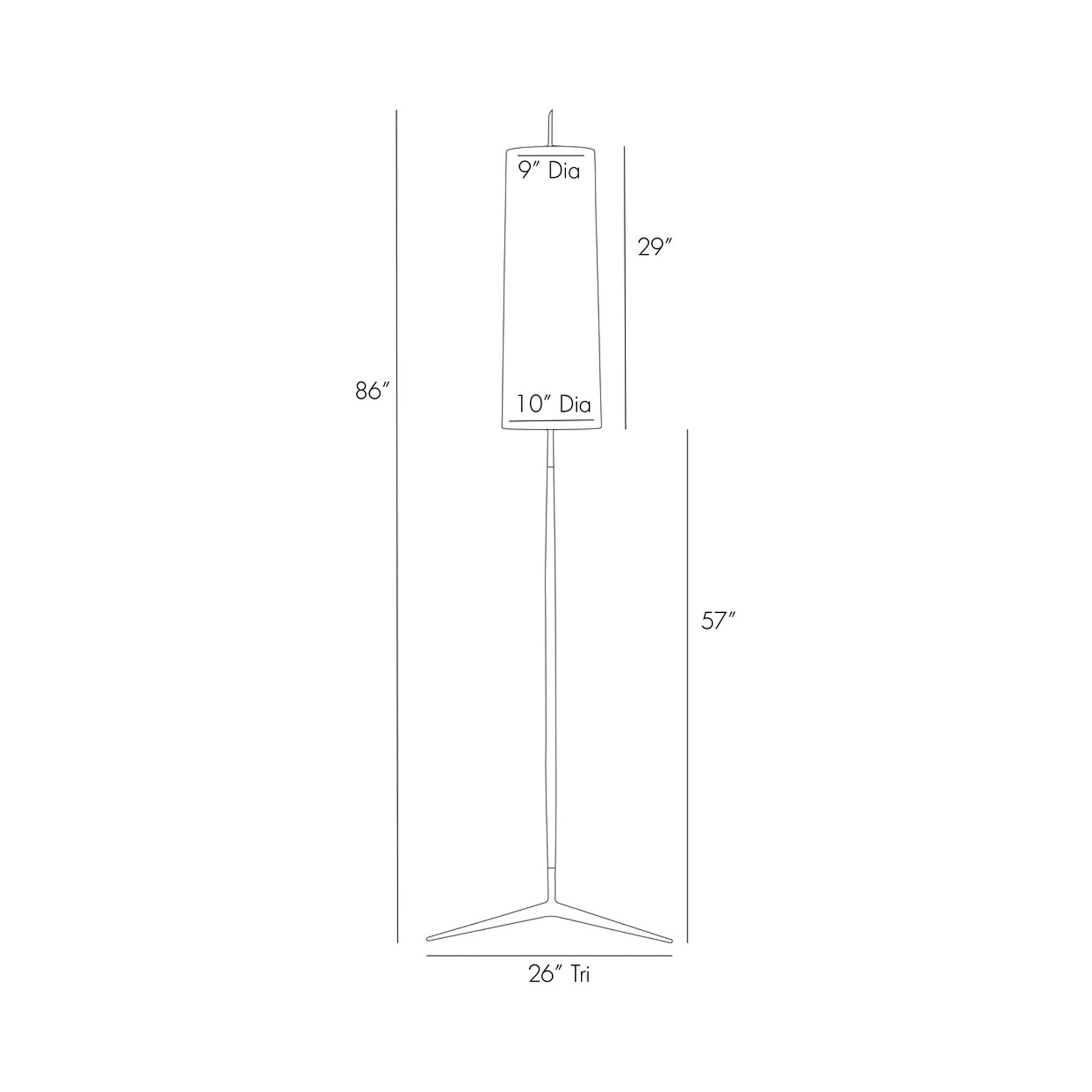 Dunn Floor Lamp - line drawing.