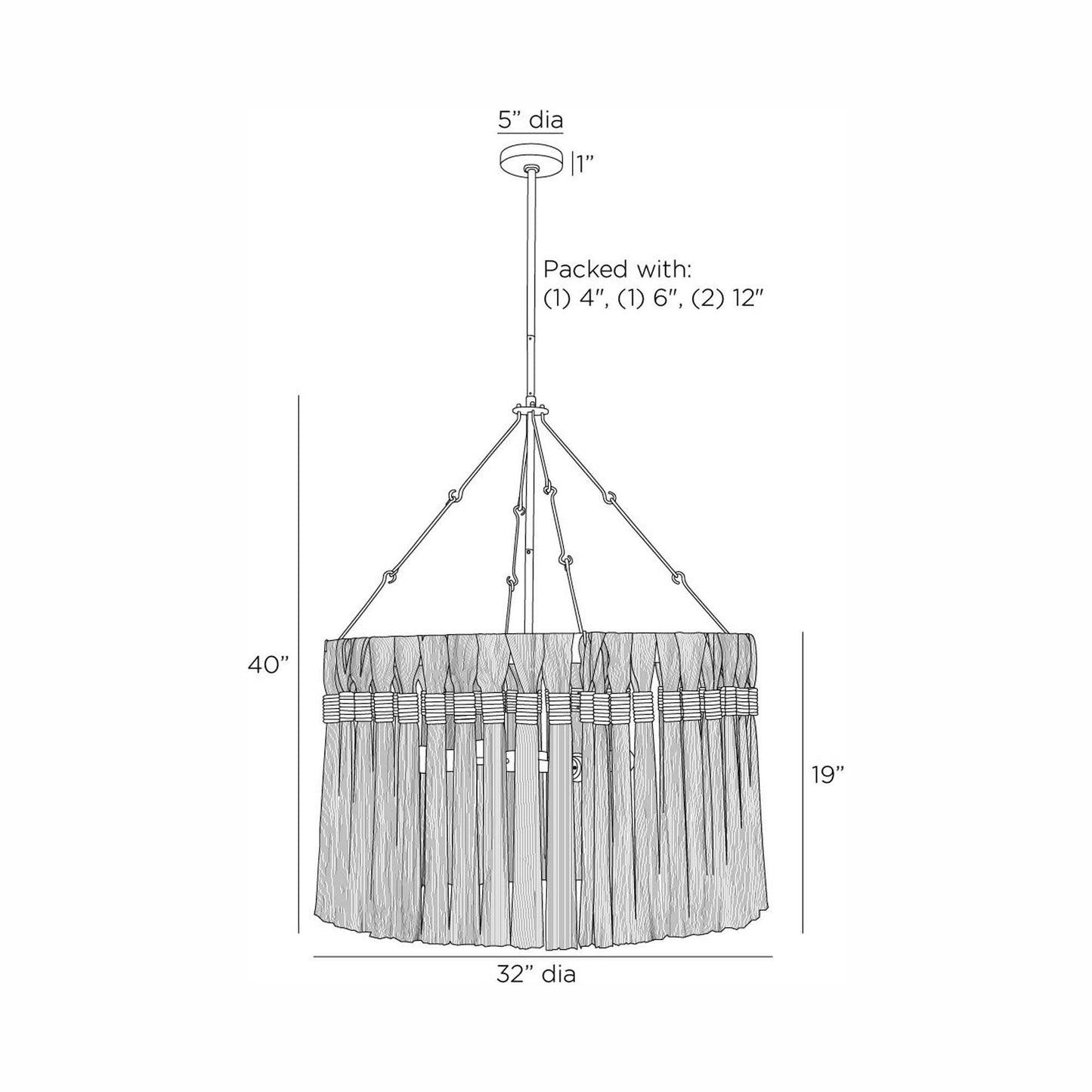 Dutchess Chandelier - line drawing.