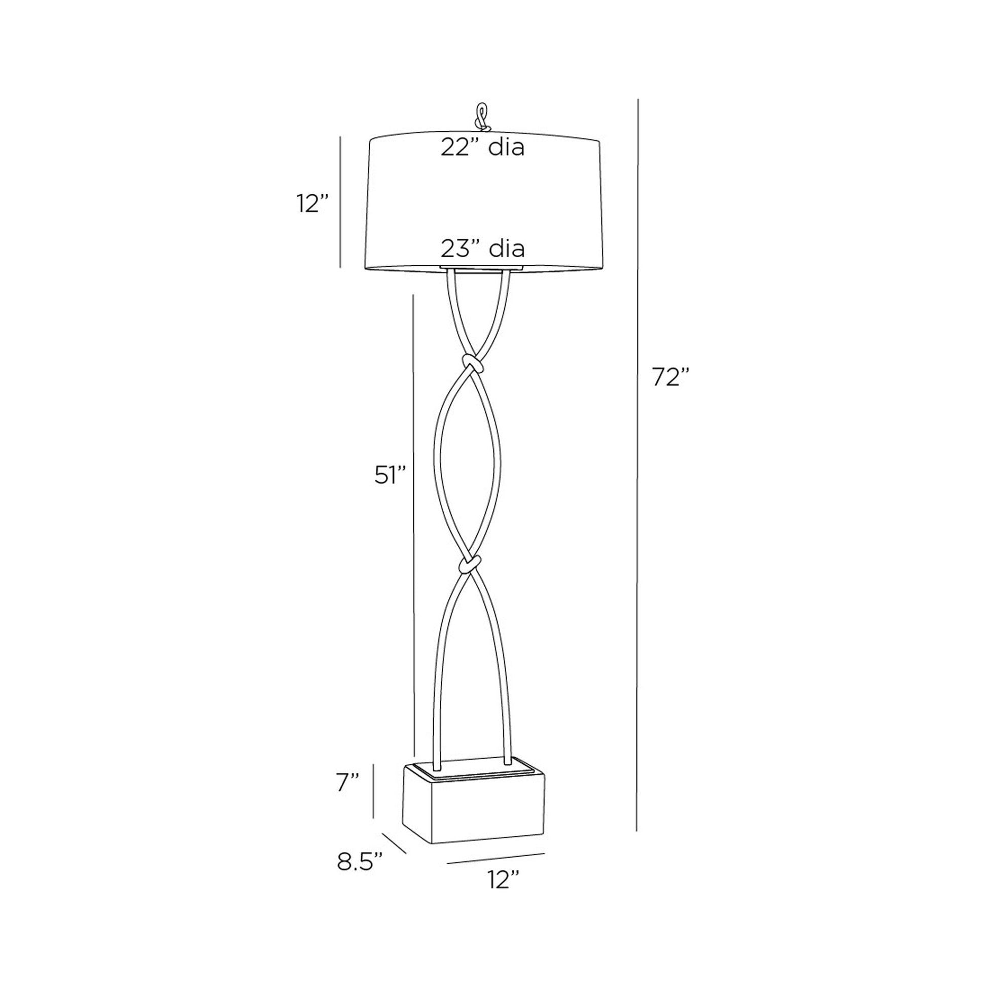 Dutton Floor Lamp - line drawing.