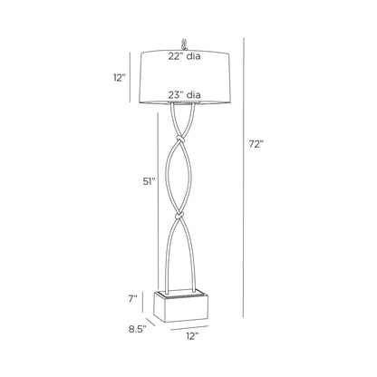 Dutton Floor Lamp - line drawing.