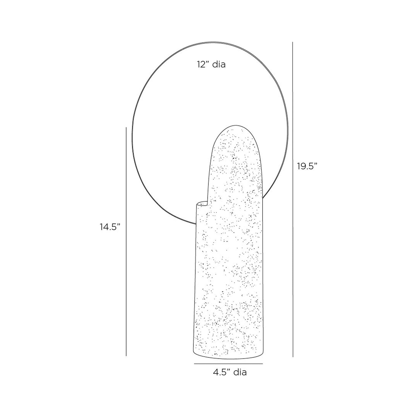 Eclipse Table Lamp - line drawing.