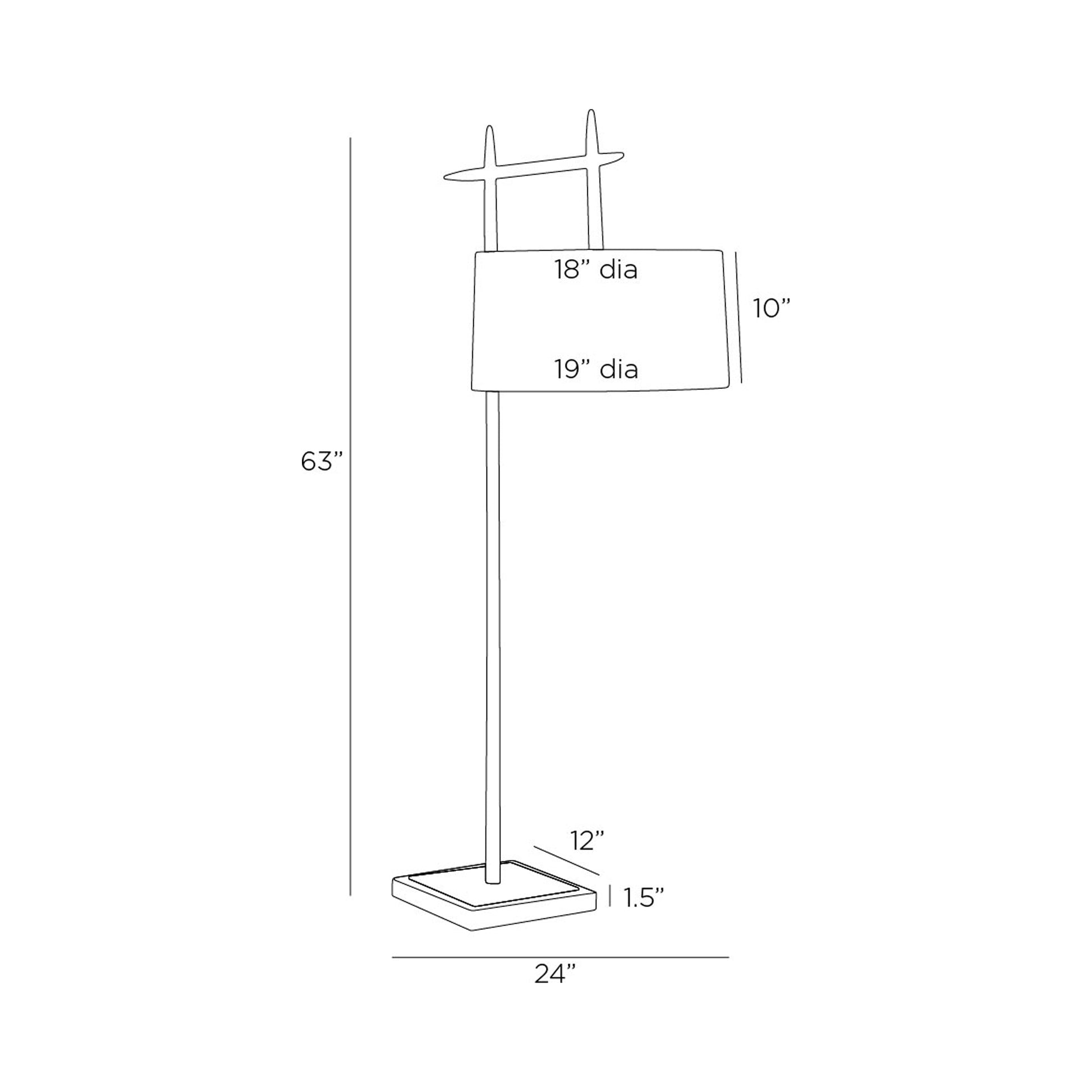 Eileen Floor Lamp - line drawing.