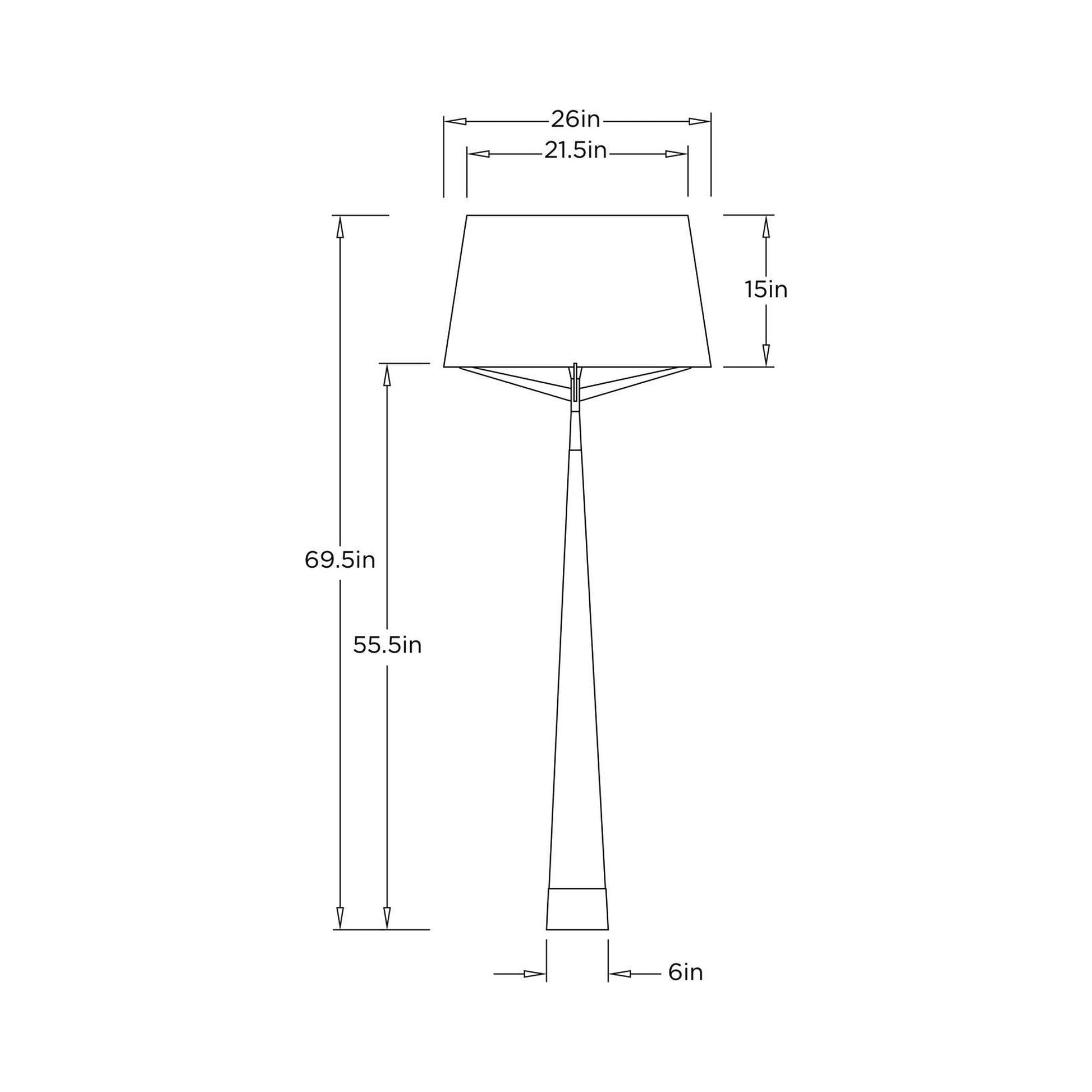 Elden Floor Lamp - line drawing.