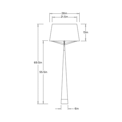 Elden Floor Lamp - line drawing.